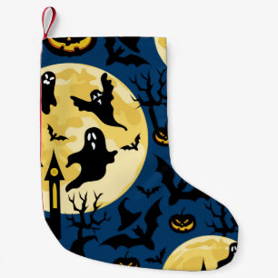 Halloween background. Seamless pattern with moons, Small Christmas Stocking