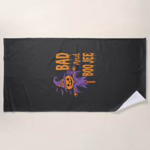 Halloween Bad And Boo Jee Scarecrow Graphic Beach Towel
