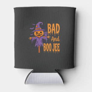 Halloween Bad And Boo Jee Scarecrow Graphic Can Cooler