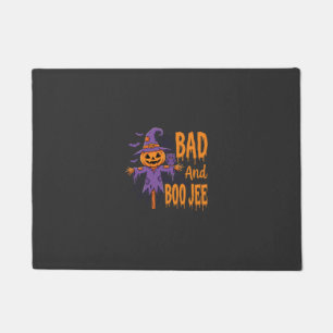 Halloween Bad And Boo Jee Scarecrow Graphic Doormat