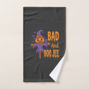 Halloween Bad And Boo Jee Scarecrow Graphic Hand Towel