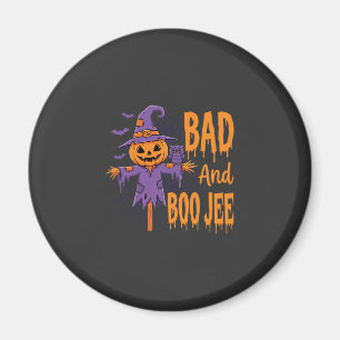 Halloween Bad And Boo Jee Scarecrow Graphic Magnet