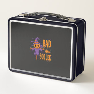 Halloween Bad And Boo Jee Scarecrow Graphic Metal Lunch Box