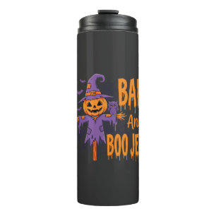 Halloween Bad And Boo Jee Scarecrow Graphic Thermal Tumbler