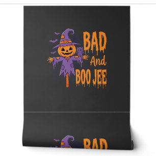 Halloween Bad And Boo Jee Scarecrow Graphic Wallpaper