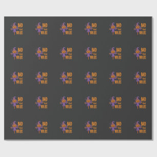 Halloween Bad And Boo Jee Scarecrow Graphic Wrapping Paper