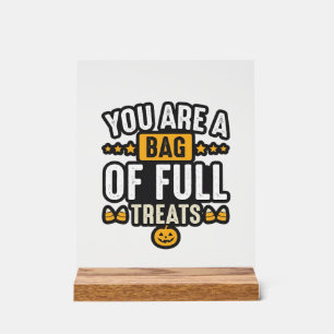 Halloween Bag Of Treats Vintage Vector Design_1 Acrylic Sign