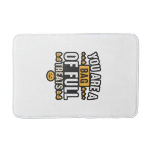 Halloween Bag Of Treats Vintage Vector Design_1 Bath Mat