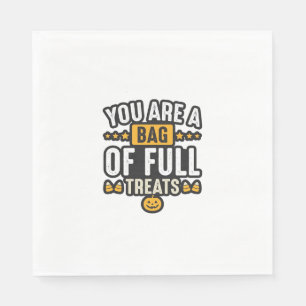 Halloween Bag Of Treats Vintage Vector Design_1 Napkin