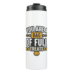 Halloween Bag Of Treats Vintage Vector Design_1 Thermal Tumbler