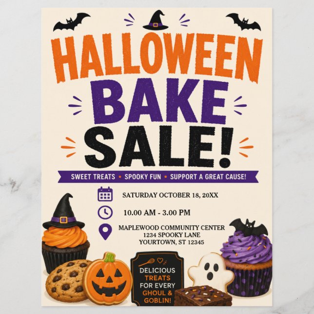 Halloween Bake Sale Flyer (Front)