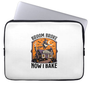 Halloween Baker Shirt Witch Broom Broke Design_1 Laptop Sleeve