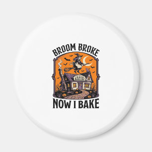 Halloween Baker Shirt Witch Broom Broke Design_1 Magnet