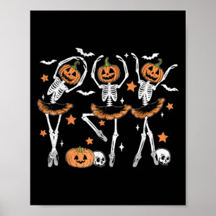 Halloween Ballet Cute Skeleton Pumpkin Girls Skele Poster