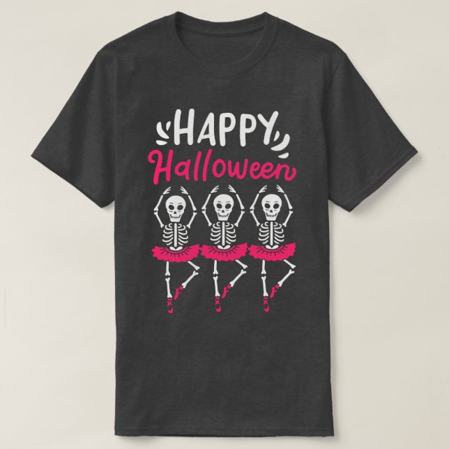 Halloween Ballet Dancer Skeleton Spooky  T-Shirt (Design Front)