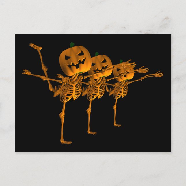 Halloween Ballet Dancing Skeletons Postcard (Front)