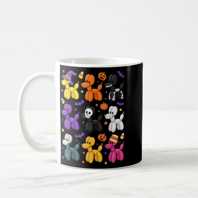 Halloween Balloon Dog Costume Pattern Cute Spooky Coffee Mug (Left)