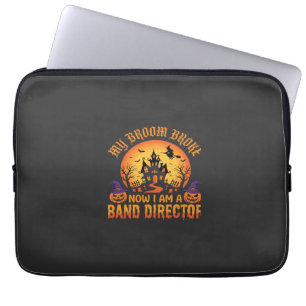 Halloween Band Director Witch Broom Haunted House Laptop Sleeve