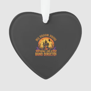 Halloween Band Director Witch Broom Haunted House Ornament