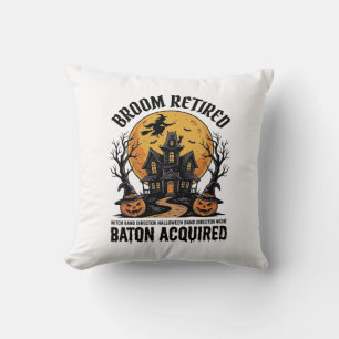 Halloween Band Director Witch Haunted House Design Cushion