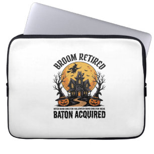 Halloween Band Director Witch Haunted House Design Laptop Sleeve