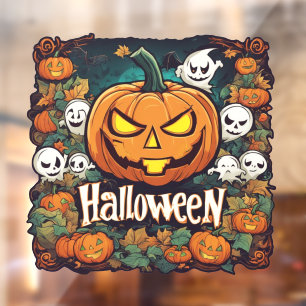 Halloween-Banner mit Kürbissen und Geistern -