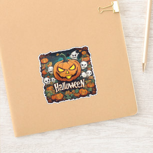Halloween-Banner mit Kürbissen und Geistern - 