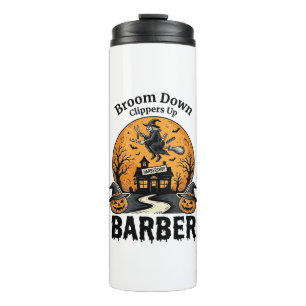 Halloween Barber Shirt Witchy Haunted Salon Pun_1 Thermal Tumbler