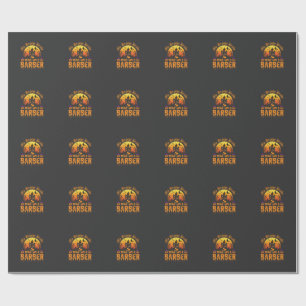 Halloween Barber Witch Broom Broke Haunted House D Wrapping Paper