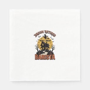 Halloween Barista Shirt Funny Witch Coffee Pun Des Napkin