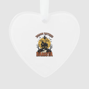 Halloween Barista Shirt Funny Witch Coffee Pun Des Ornament