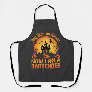 Halloween Bartender Haunted House Witch Pumpkin De Apron