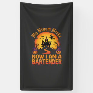 Halloween Bartender Haunted House Witch Pumpkin De Banner