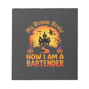 Halloween Bartender Haunted House Witch Pumpkin De Notepad