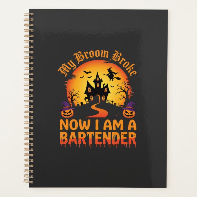 Halloween Bartender Haunted House Witch Pumpkin De Planner (Front)