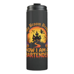 Halloween Bartender Haunted House Witch Pumpkin De Thermal Tumbler
