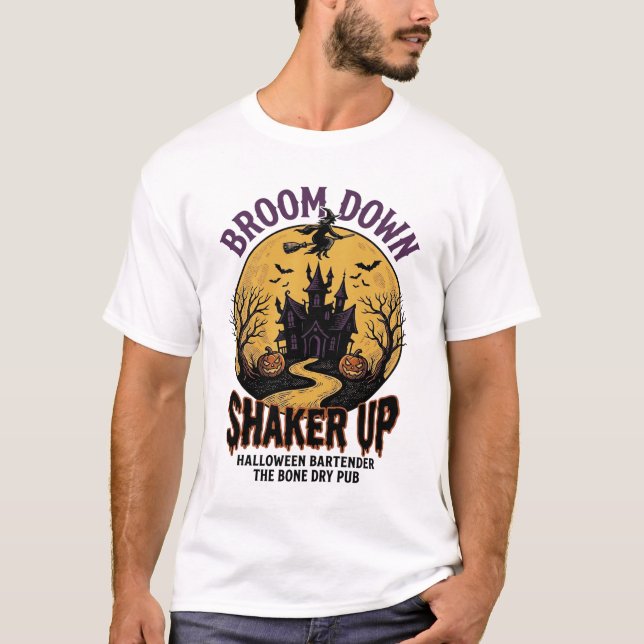 Halloween Bartender Shirt Haunted Tavern Witch Des (Front)