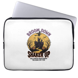Halloween Bartender Shirt Haunted Tavern Witch Des Laptop Sleeve