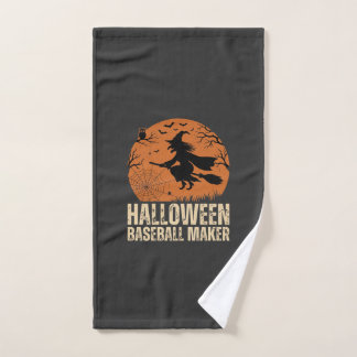 Halloween Baseball Maker Vintage Witch Graphic Hand Towel