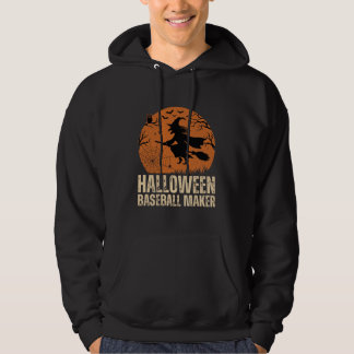 Halloween Baseball Maker Vintage Witch Graphic Hoodie