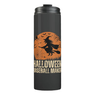 Halloween Baseball Maker Vintage Witch Graphic Thermal Tumbler