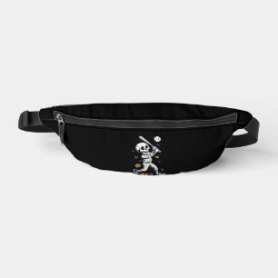 Halloween Baseball Skeleton Hitting Bum Bags