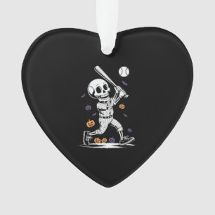Halloween Baseball Skeleton Hitting Ornament