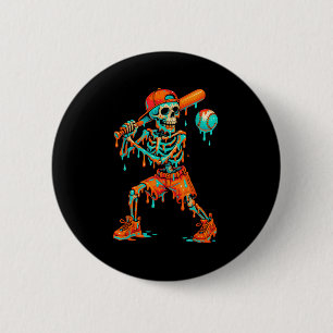 Halloween Baseball Skeleton Ice Cream Drip Basebal 6 Cm Round Badge