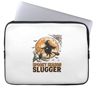 Halloween Baseball Witch Vintage Engraving Shirt_1 Laptop Sleeve