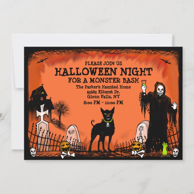 Halloween Bash - Invitation - Graveyard Dog (Front)