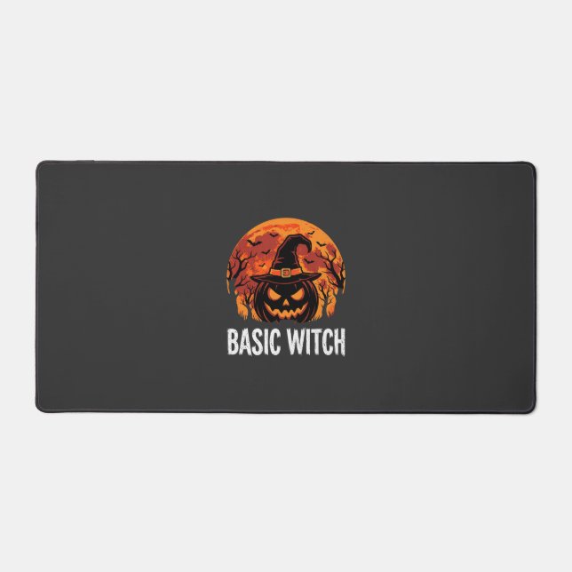 Halloween Basic Witch Pumpkin Moon Graphic Desk Mat (Front)