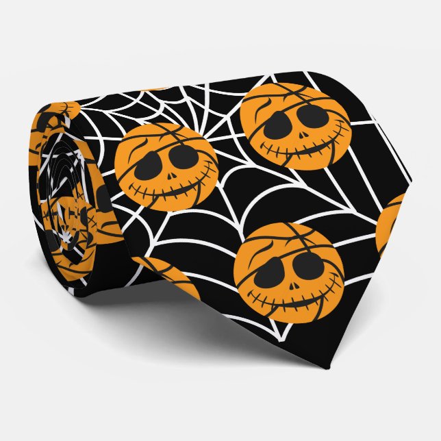 Halloween Basket Ball Trick or Basketball Gift Tie (Rolled)