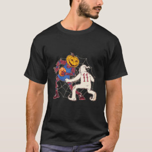 Halloween Basketball Ghost Pumpkin Scarecrow 11 Gi T-Shirt