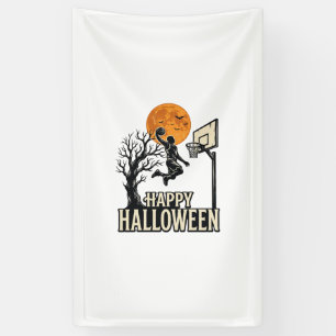 Halloween Basketball Happy Halloween Vintage Sport Banner